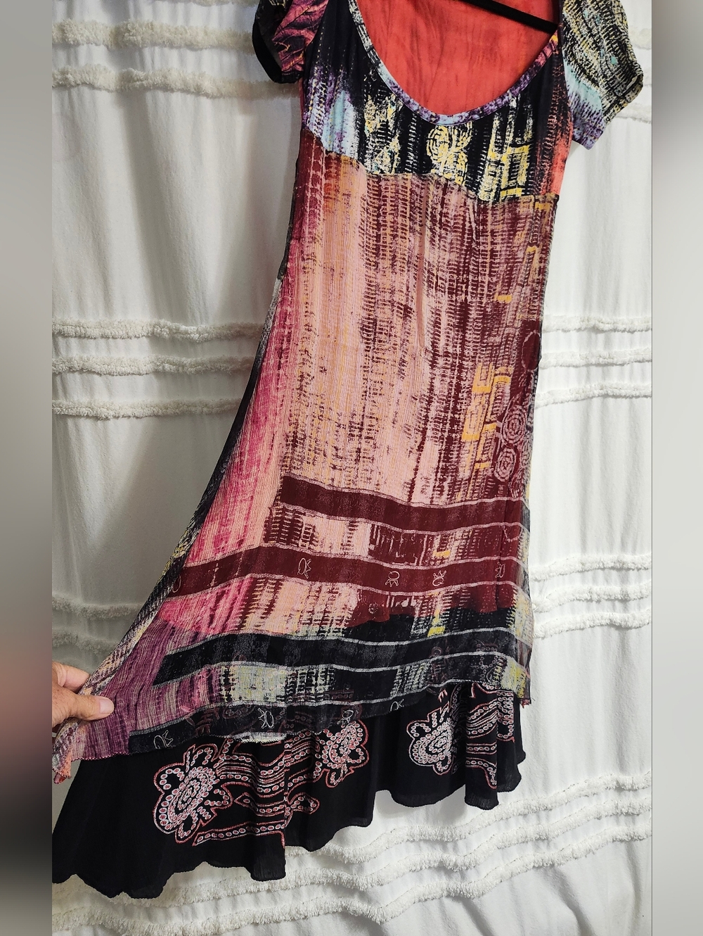 Vtg, Save The Queen 100 % Silk Dress.
